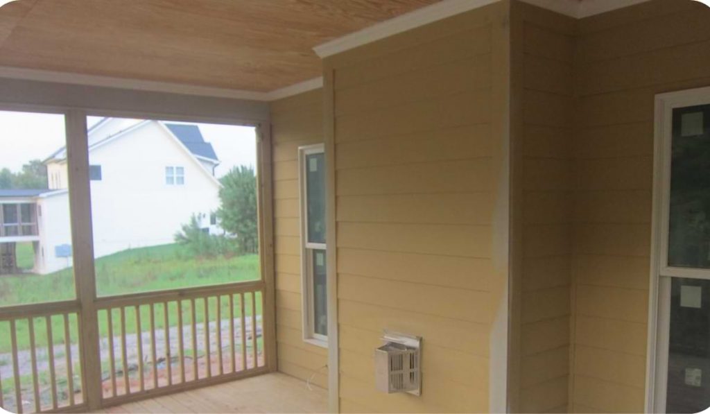 porch screens are installed in the porch