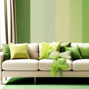 Fresh Green Colours that go with beige sofa