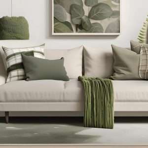 Green Colours that go with beige sofa