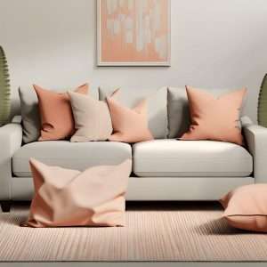 Warm Corals Colours that go with beige sofa-2