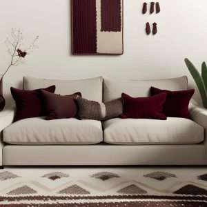 Rich Burgundies Colours that go with beige sofa