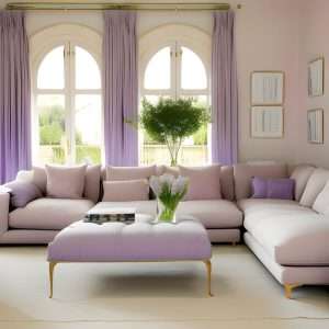 Serene Lavenders colours that go with beige sofa