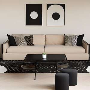 Moody Black: colours that go with beige sofa
